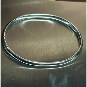 Vintage 750 18k solid white gold bangle bracelet fine jewelry 7.47g fine jewelry